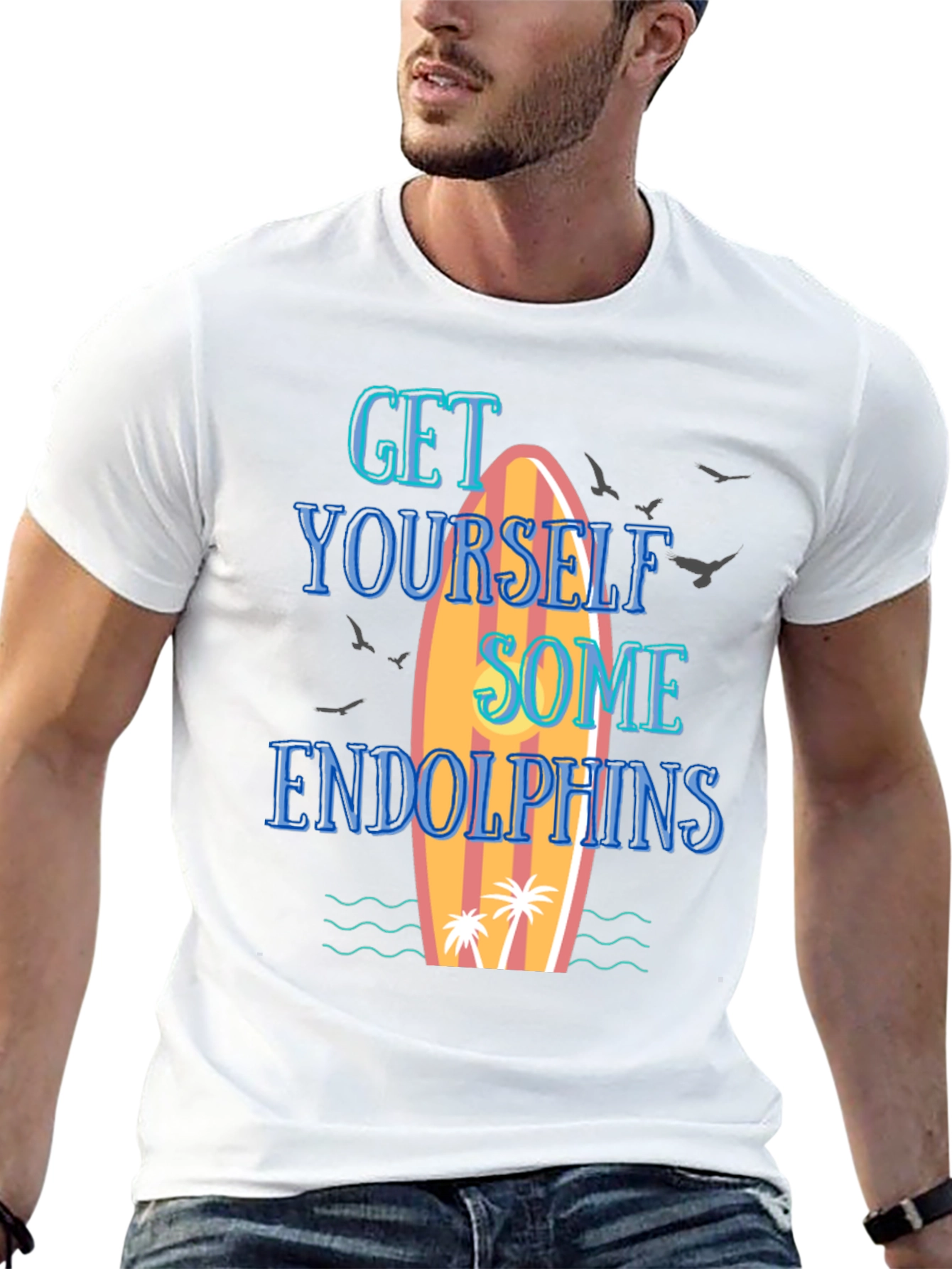 Camiseta Negra Surf Endorfinas Hombre