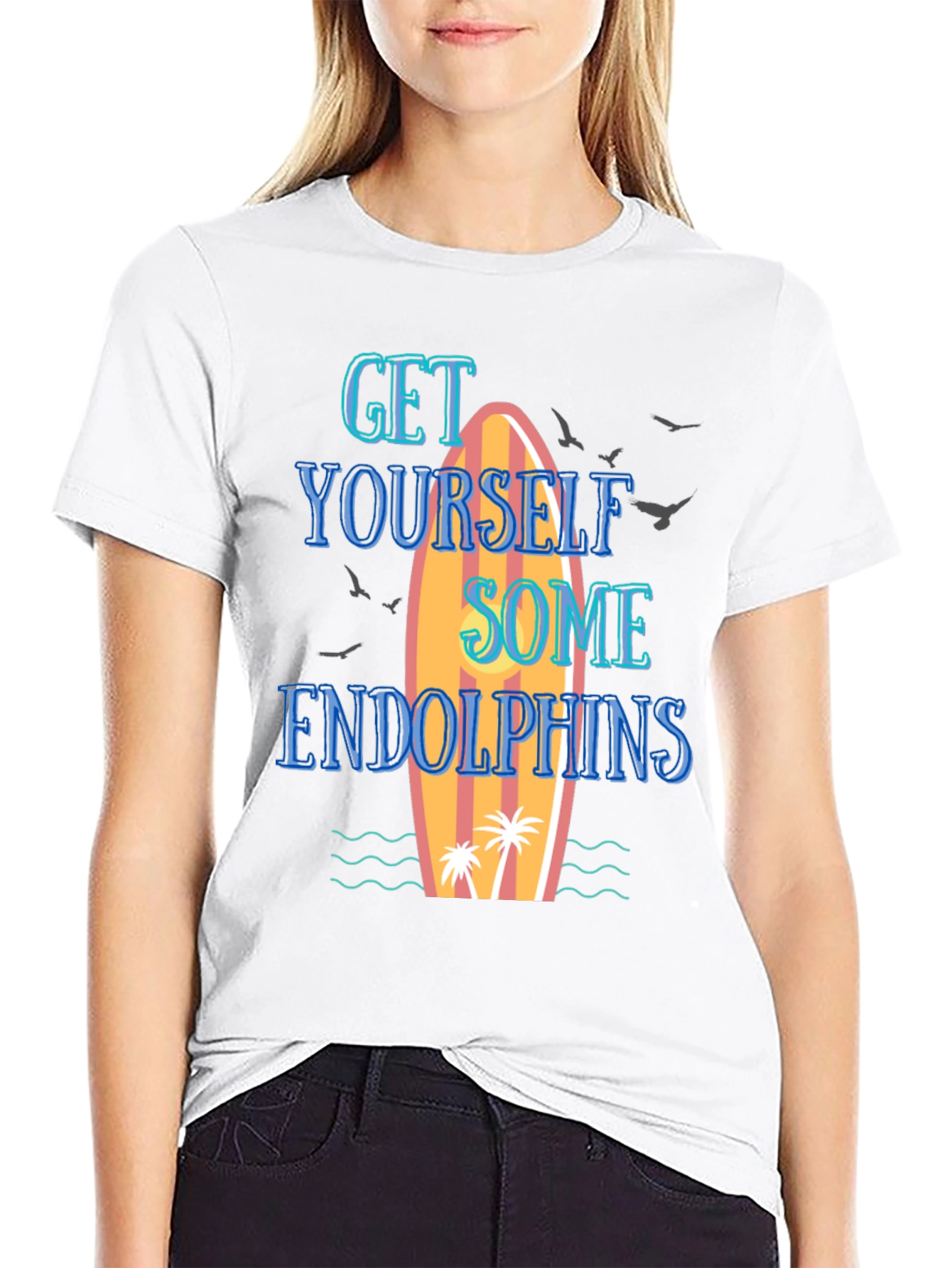 Camiseta Negra Surf Endorfinas Hombre