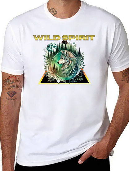 Camiseta Negra Espíritu Salvaje con Lobo