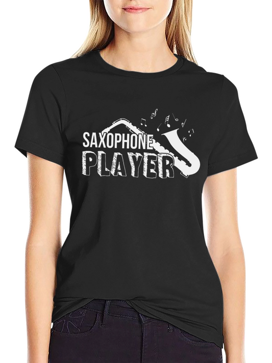 Camiseta Negra Saxofón Player