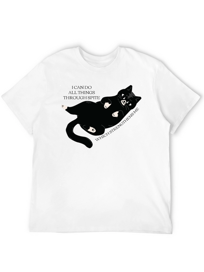 Camiseta Negra: Gato Negro y Frase Motivacional