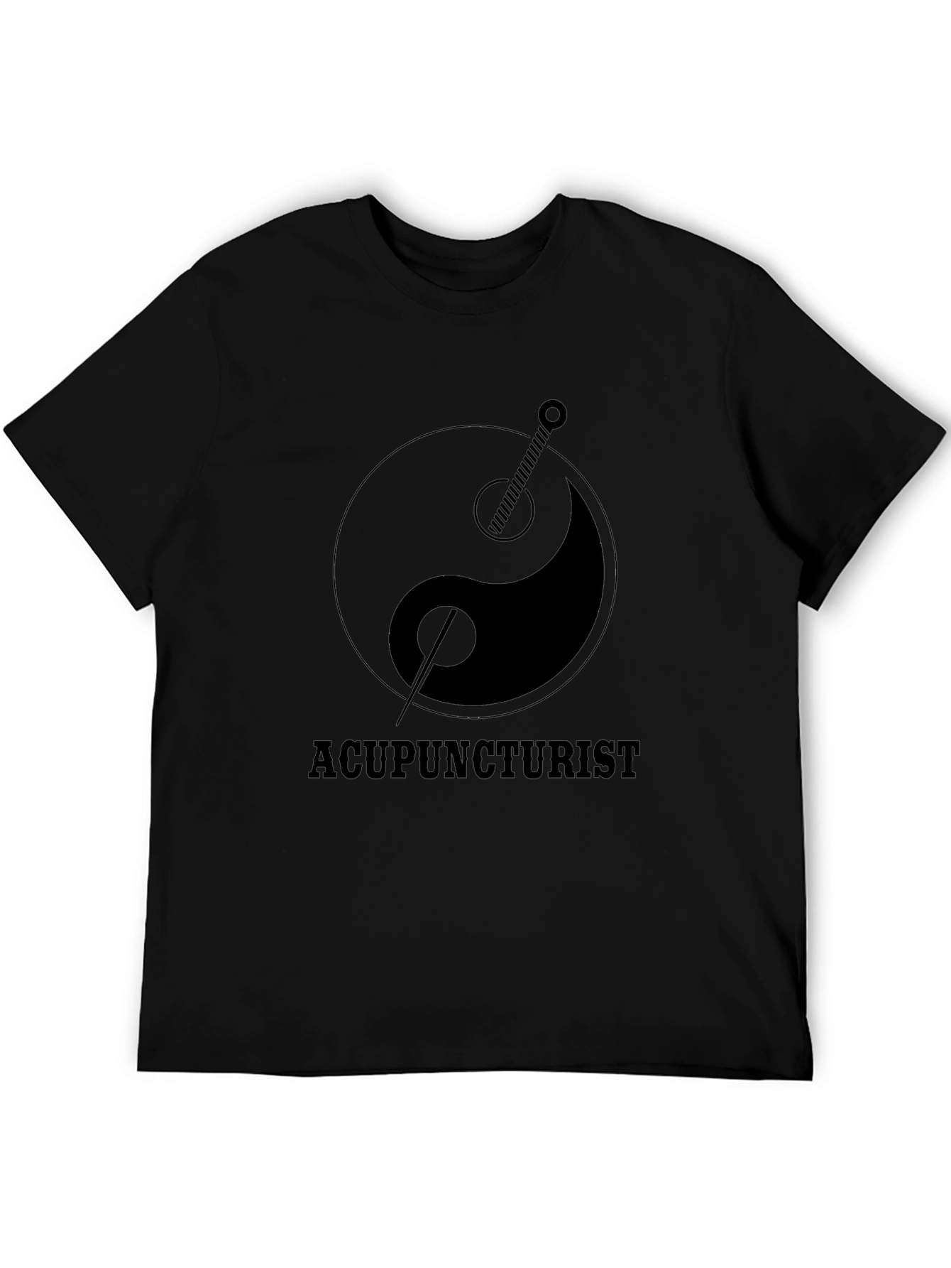 Camiseta Negra Acupunturista Yin Yang - Diseño Original