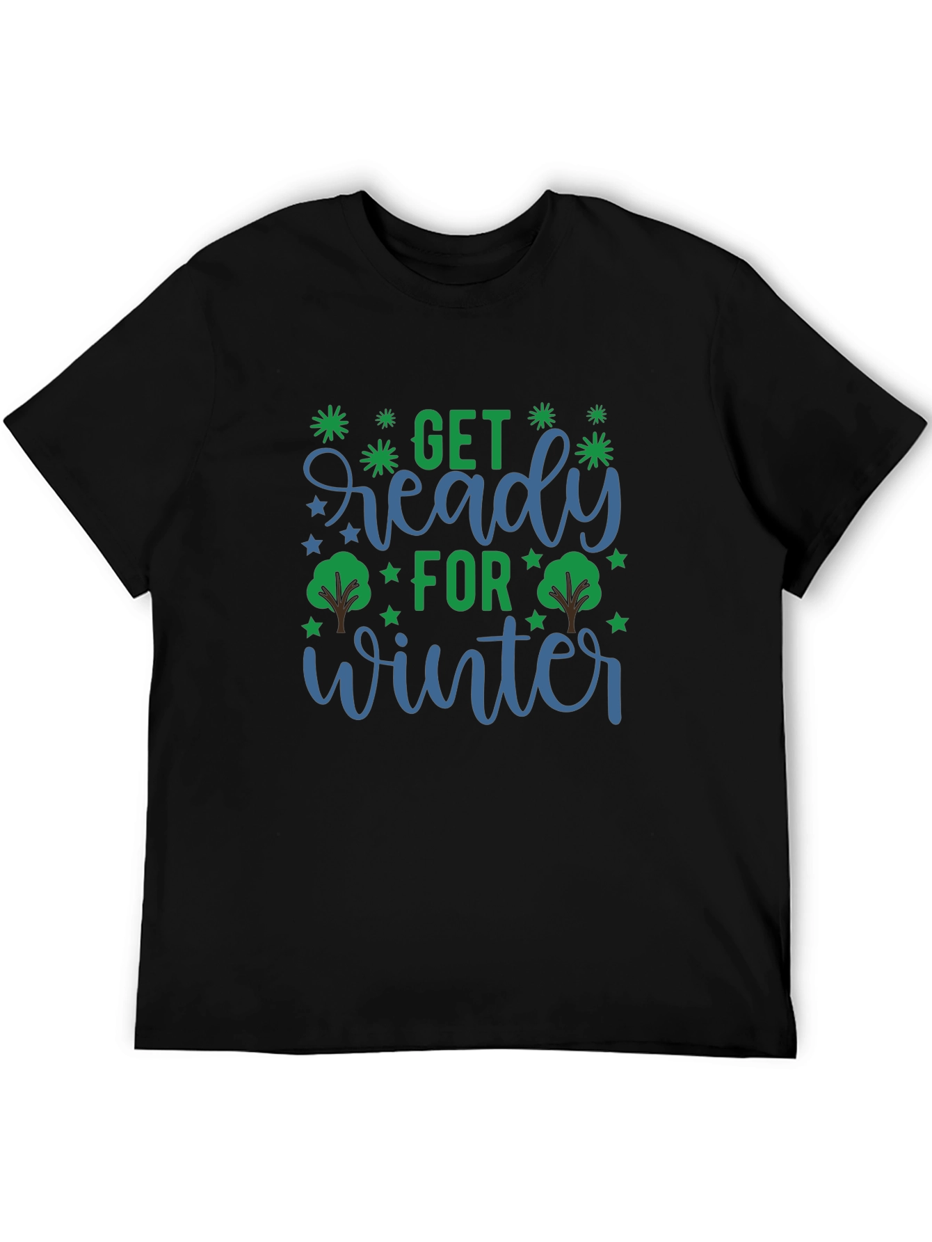 Camiseta Negra con Diseño Invierno