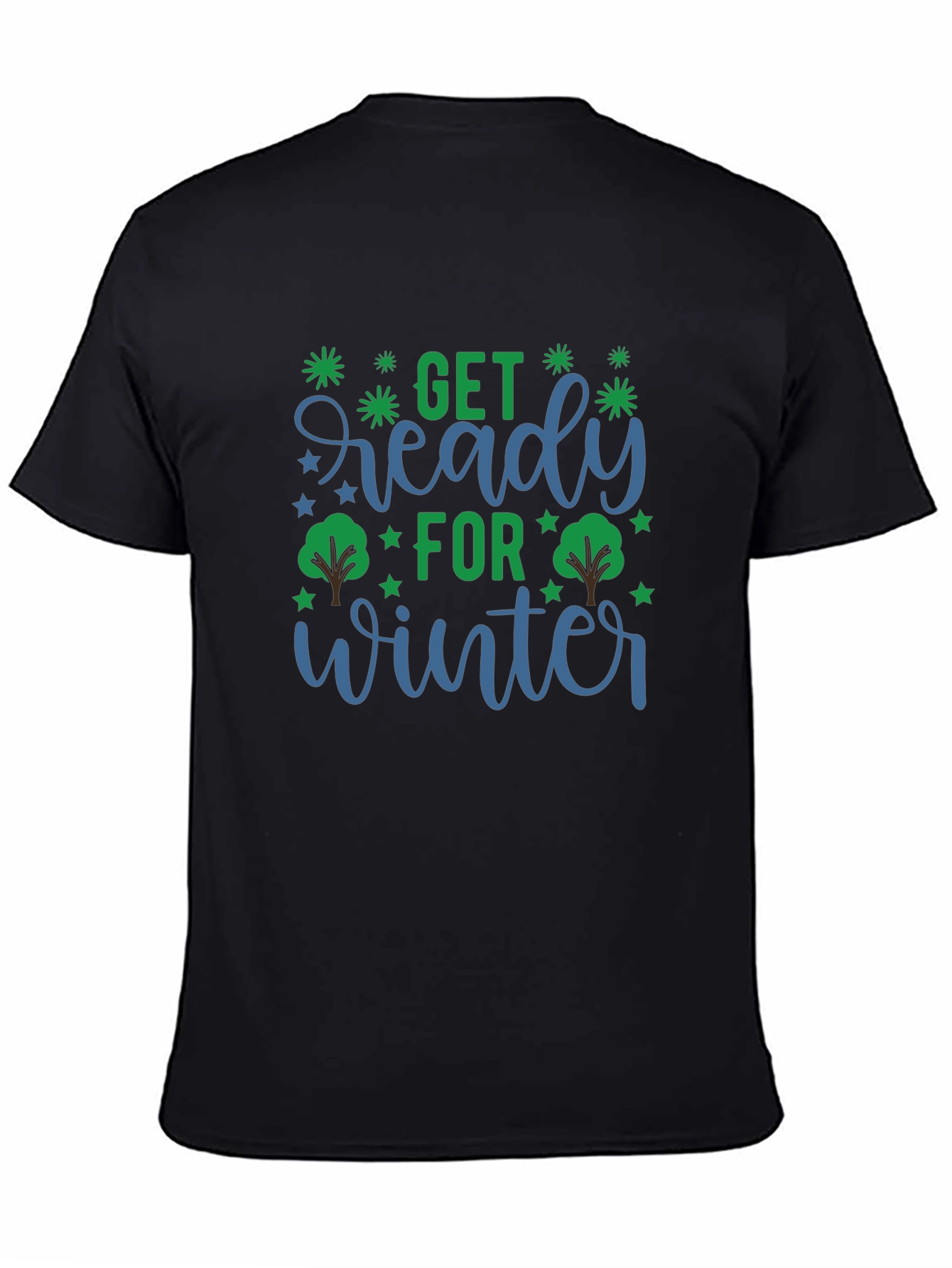 Camiseta Negra con Diseño Invierno