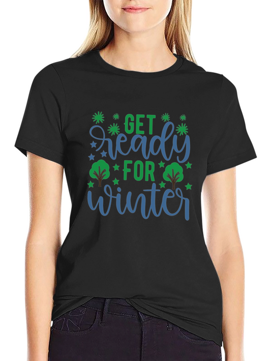 Camiseta Negra con Diseño Invierno