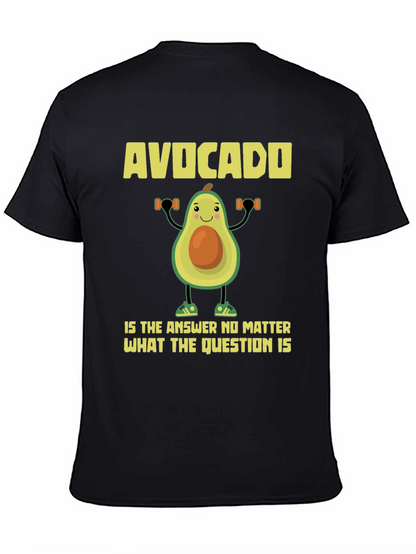 Camiseta Negra con Diseño Divertido de Aguacate Fitness