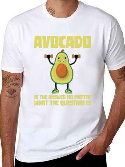 Camiseta Negra con Diseño Divertido de Aguacate Fitness