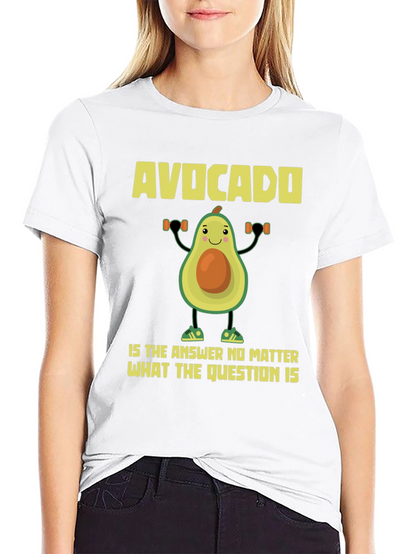 Camiseta Negra con Diseño Divertido de Aguacate Fitness