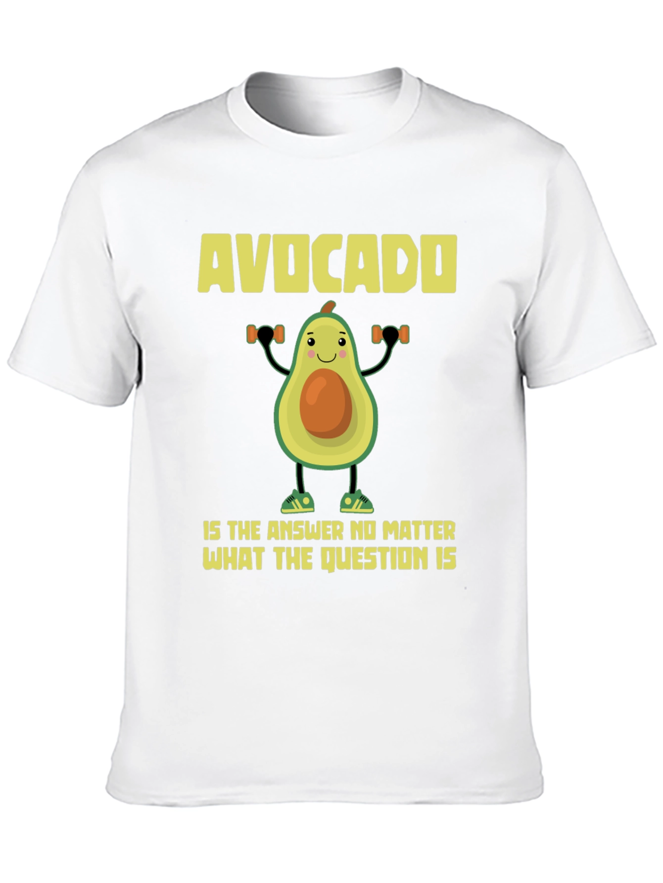 Camiseta Negra con Diseño Divertido de Aguacate Fitness