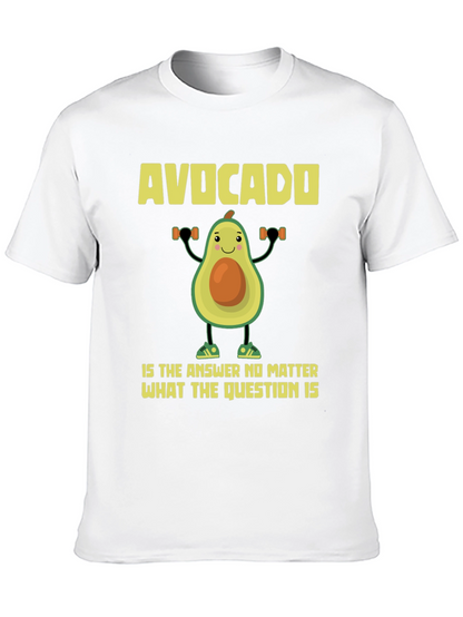 Camiseta Negra con Diseño Divertido de Aguacate Fitness
