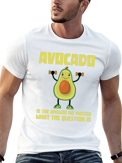 Camiseta Negra con Diseño Divertido de Aguacate Fitness