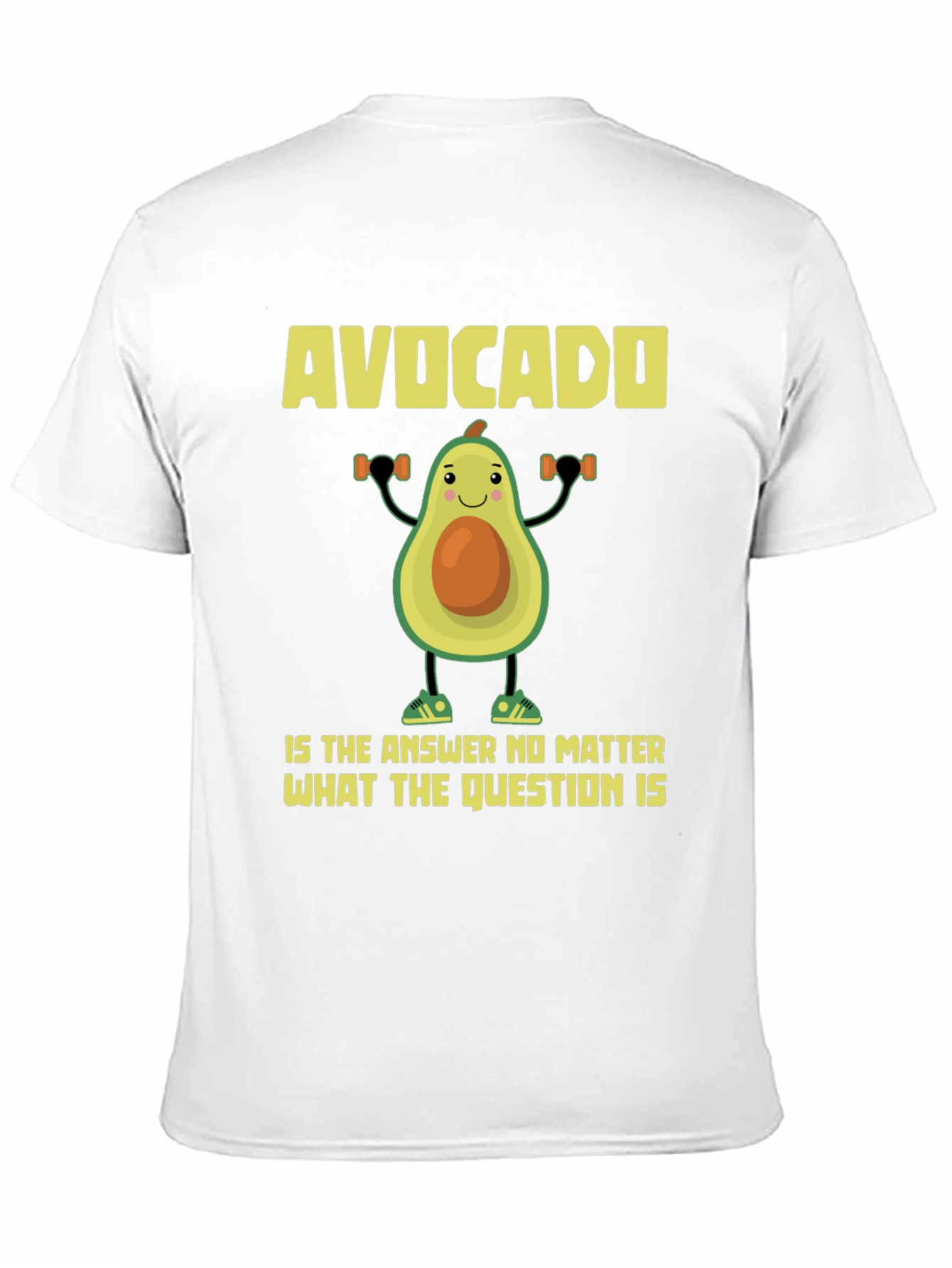 Camiseta Negra con Diseño Divertido de Aguacate Fitness