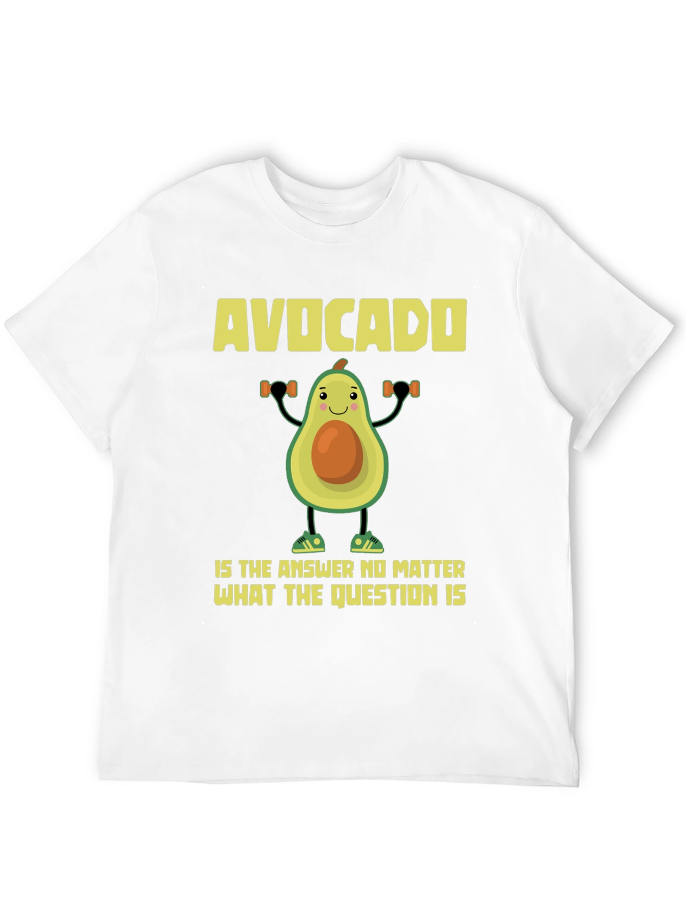 Camiseta Negra con Diseño Divertido de Aguacate Fitness