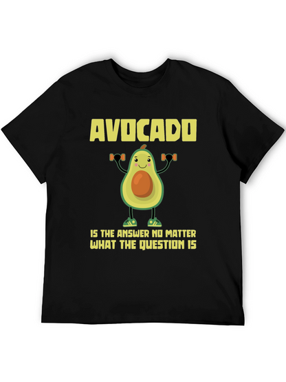 Camiseta Negra con Diseño Divertido de Aguacate Fitness