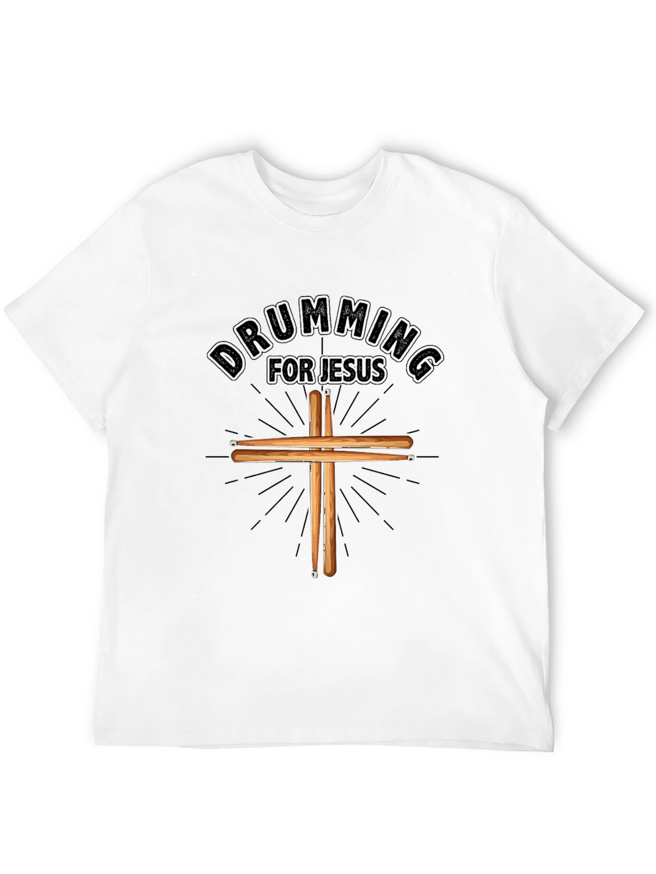 Camiseta Negra Cristiana Drumming for Jesus