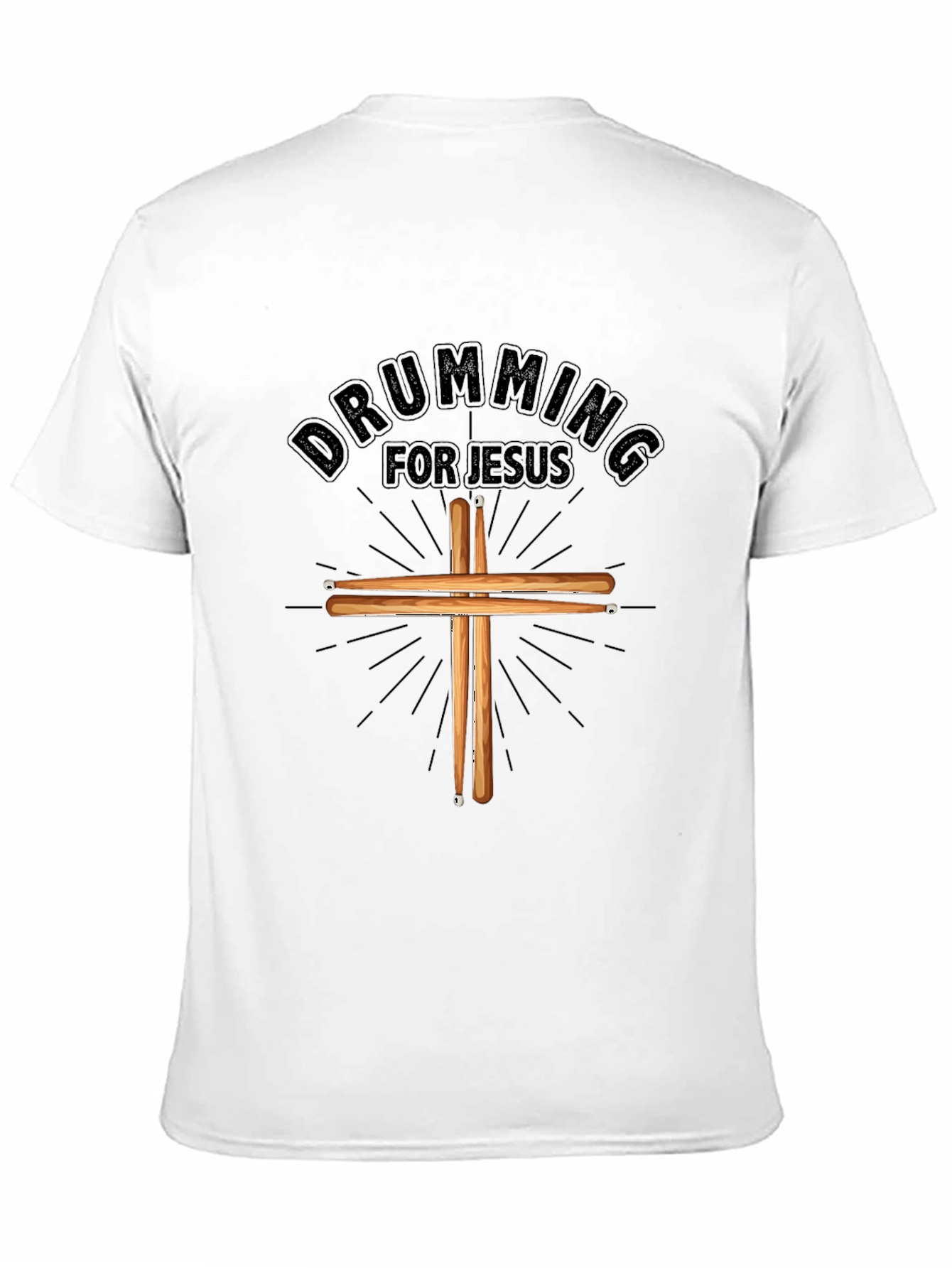 Camiseta Negra Cristiana Drumming for Jesus