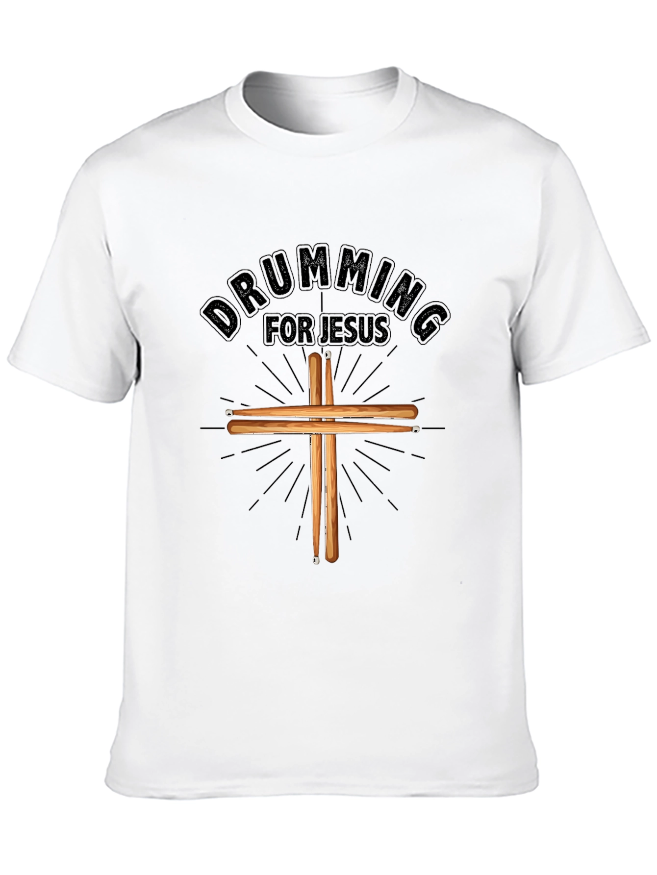 Camiseta Negra Cristiana Drumming for Jesus
