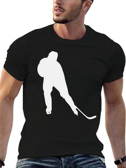 Camiseta Negra Hockey sobre Hielo para Hombre