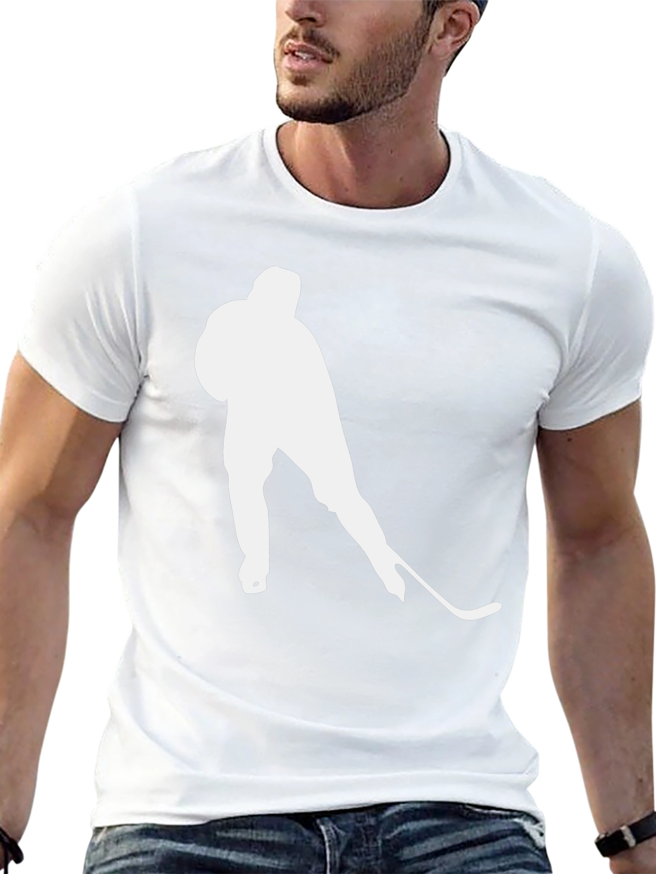 Camiseta Negra Hockey sobre Hielo para Hombre