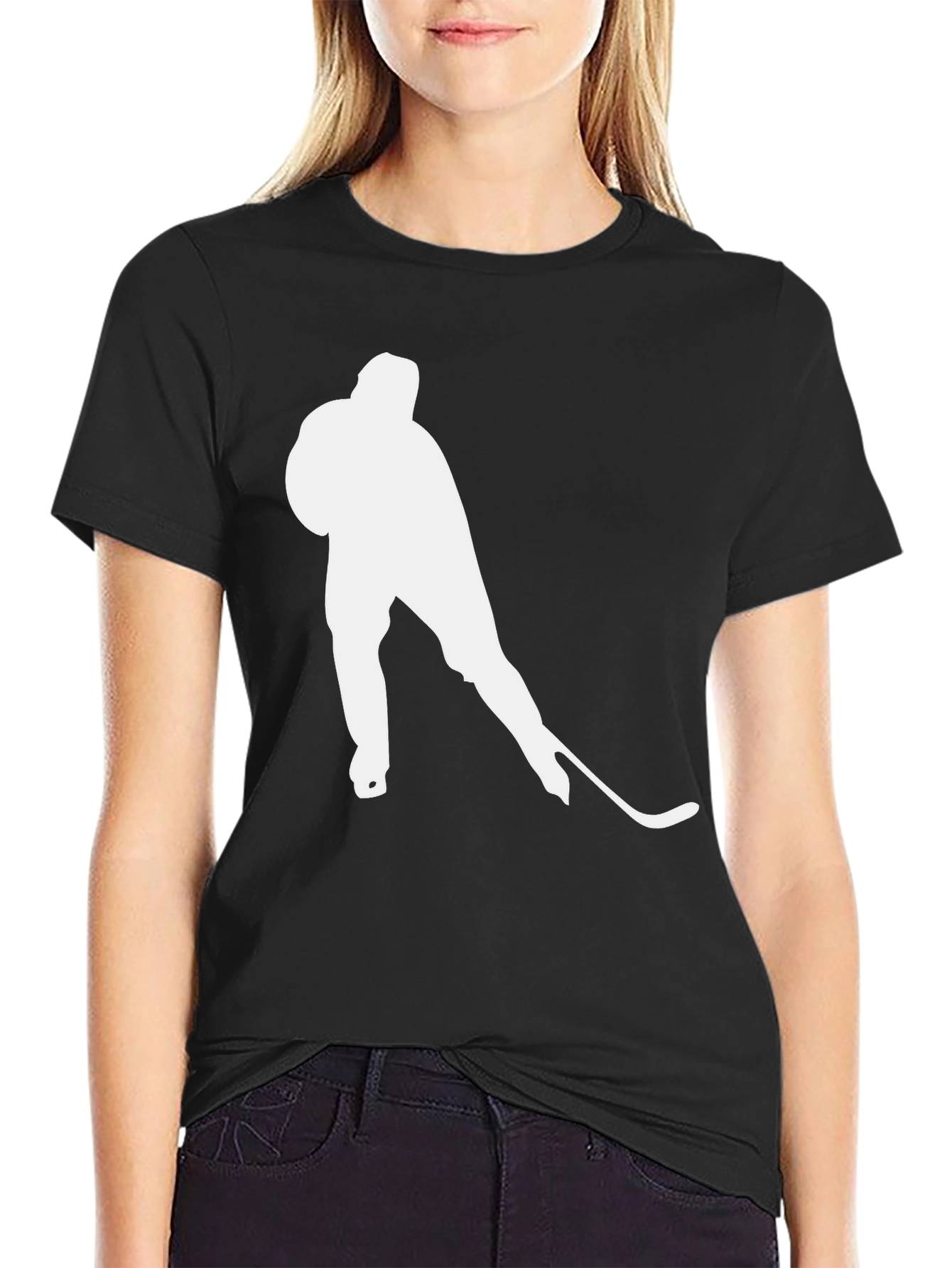 Camiseta Negra Hockey sobre Hielo para Hombre