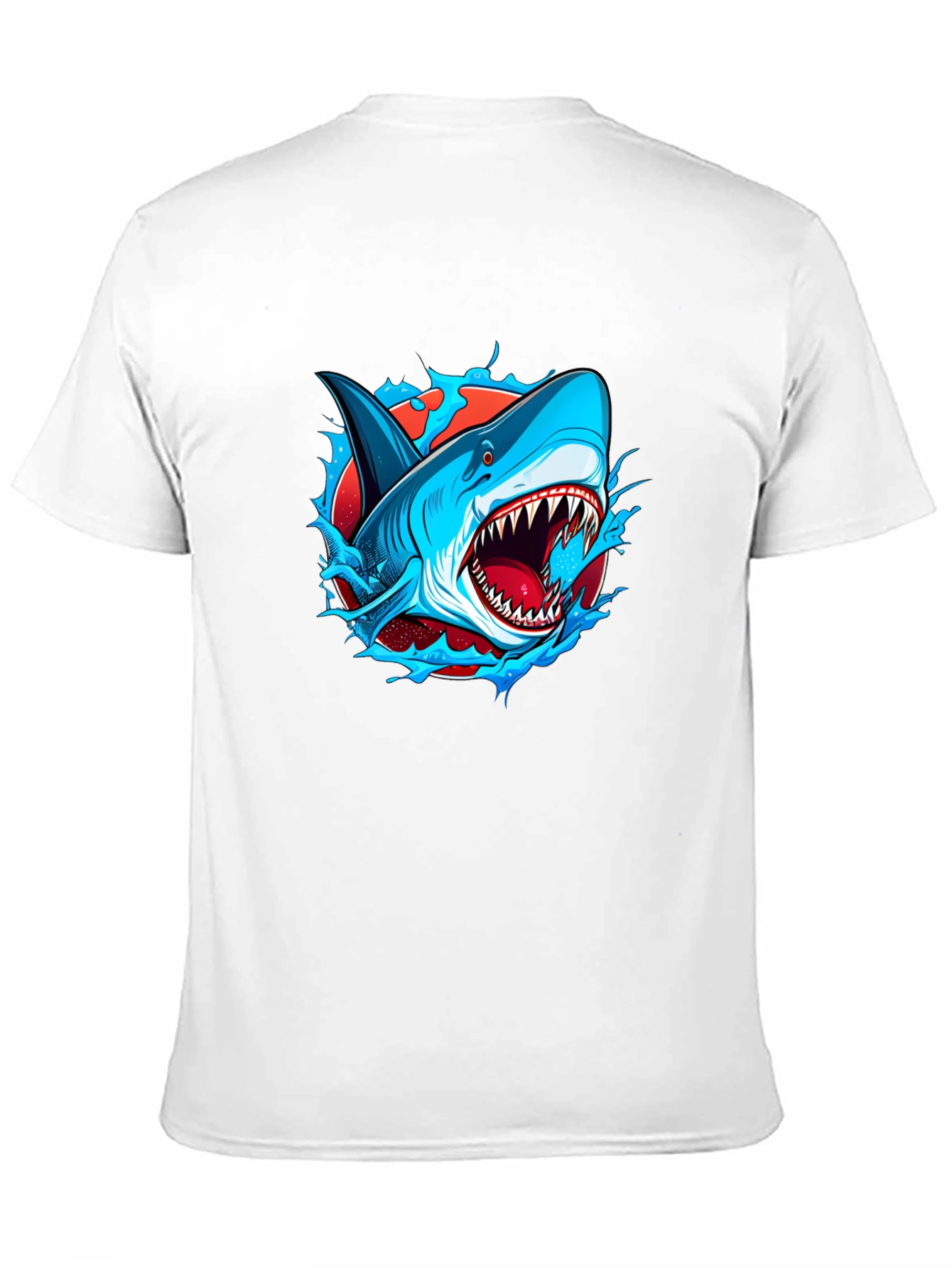 Camiseta Negra con Diseño de Tiburón Atractivo