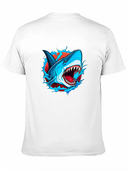 Camiseta Negra con Diseño de Tiburón Atractivo