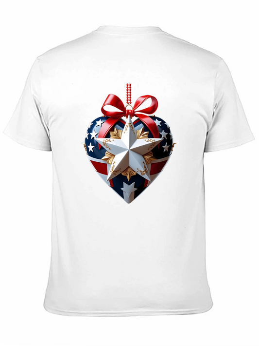 Camiseta Negra con Adorno Patriótico de Corazón