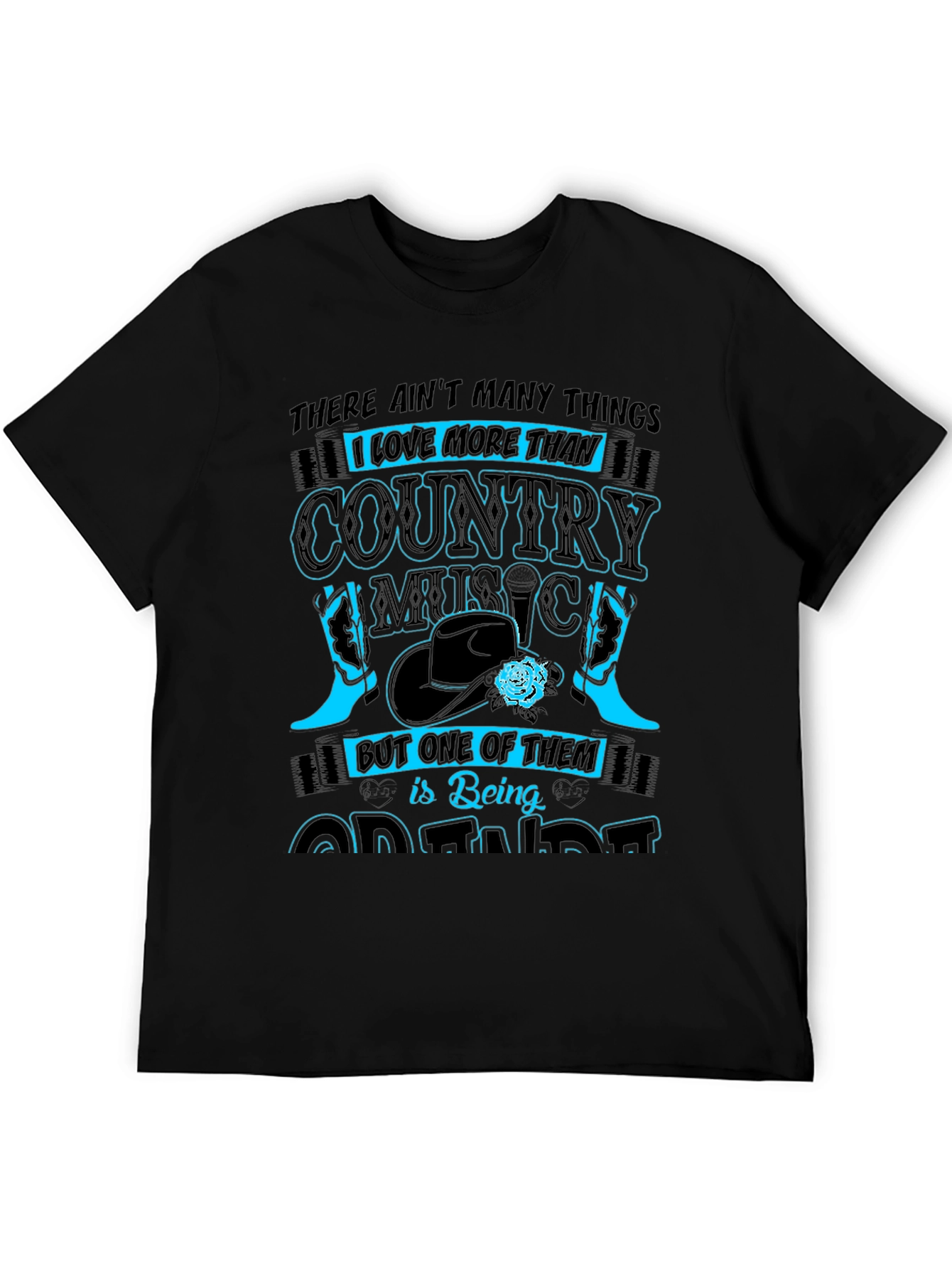 Camiseta Negra Country Music - Being Grandma