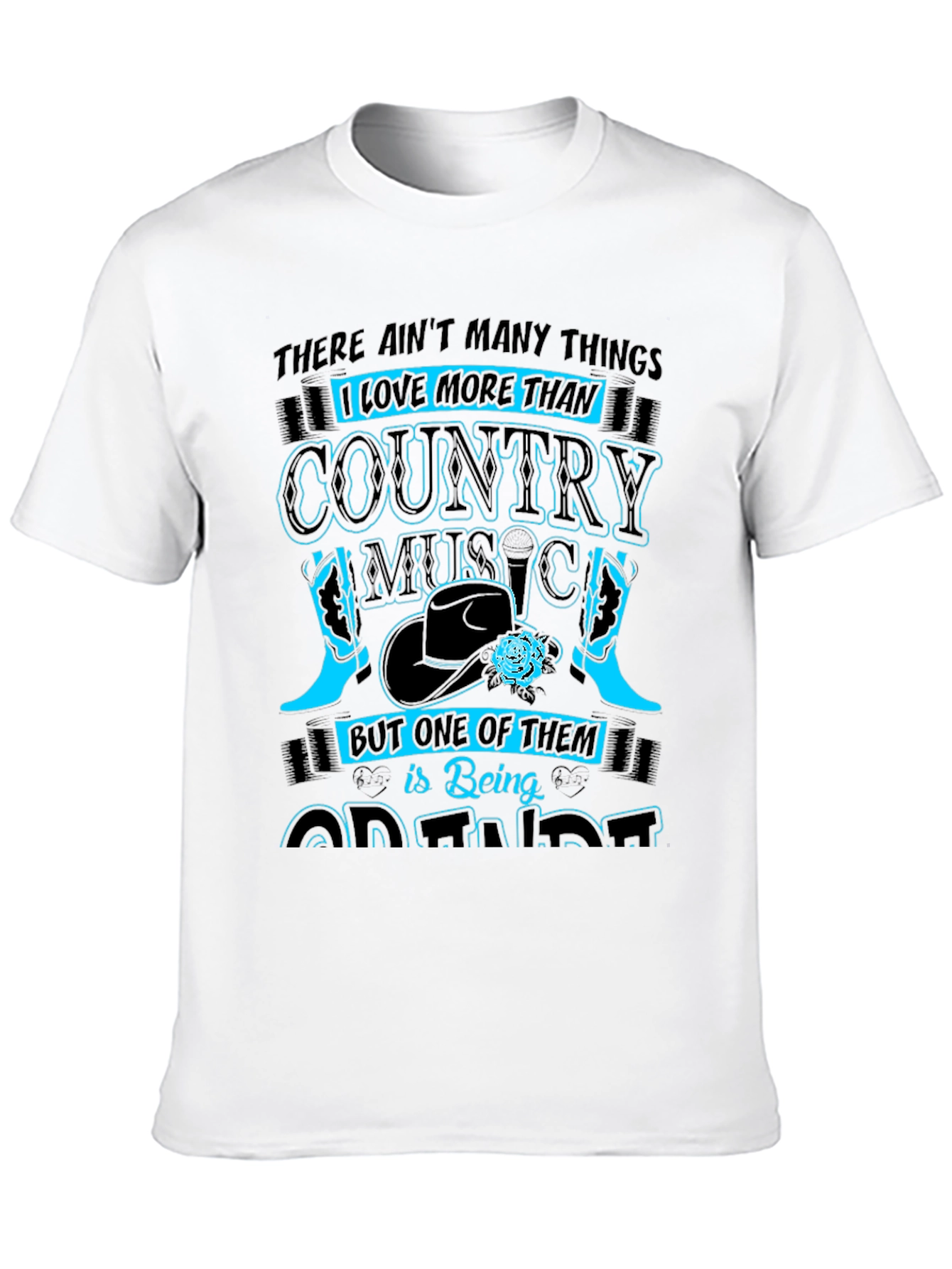 Camiseta Negra Country Music - Being Grandma