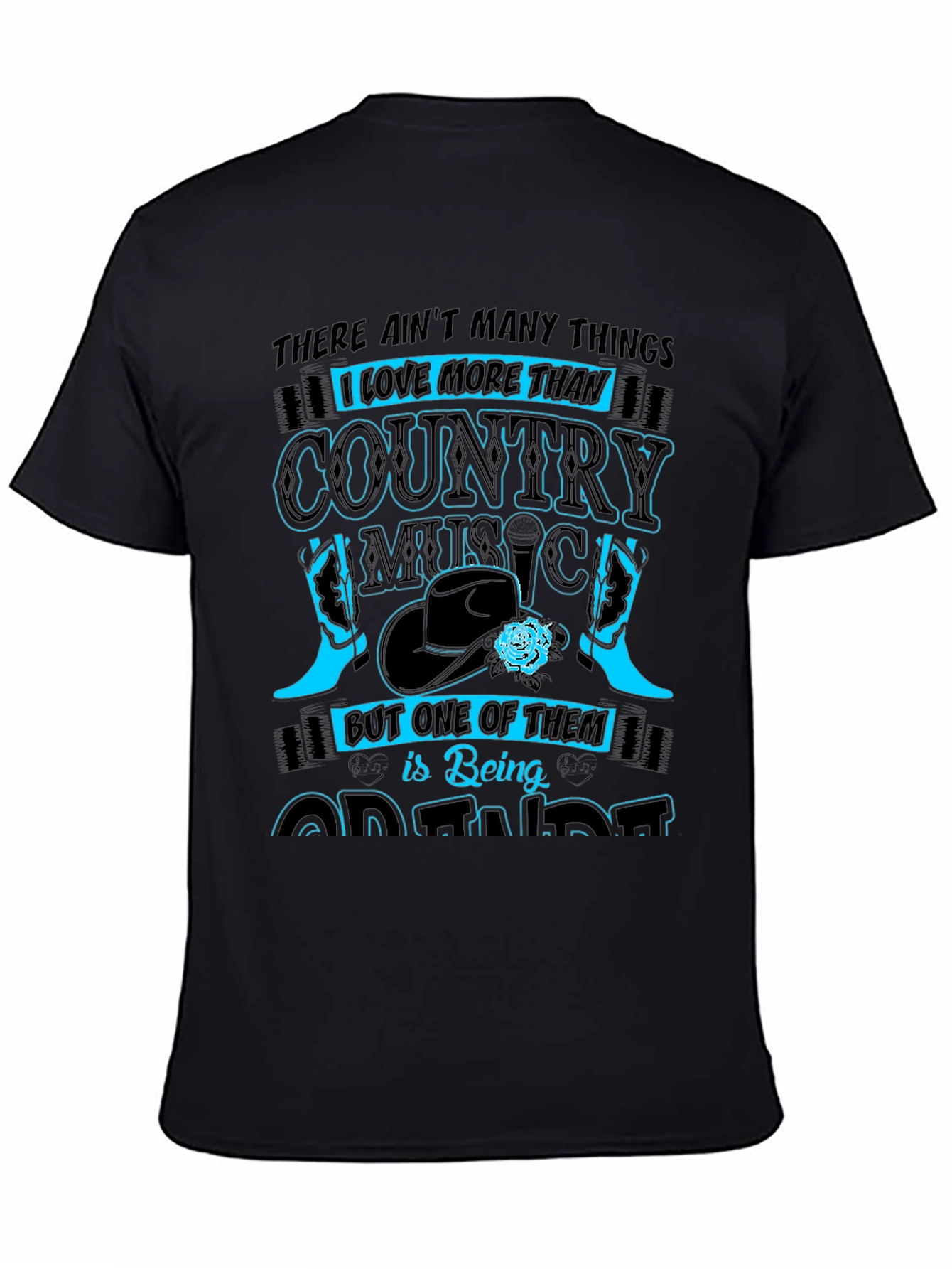 Camiseta Negra Country Music - Being Grandma