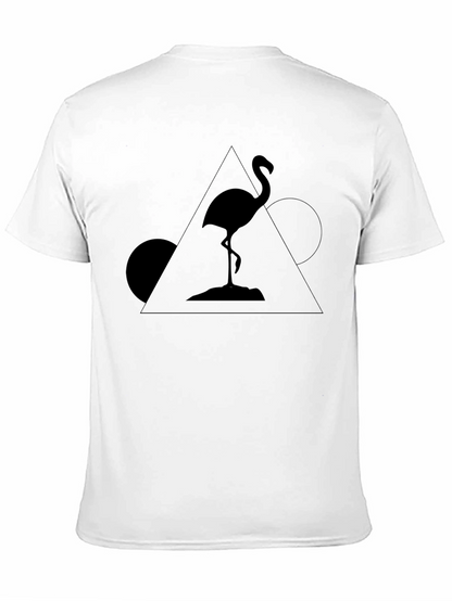 Camiseta Negra Diseño Flamenco Geométrico