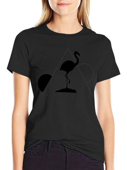 Camiseta Negra Diseño Flamenco Geométrico