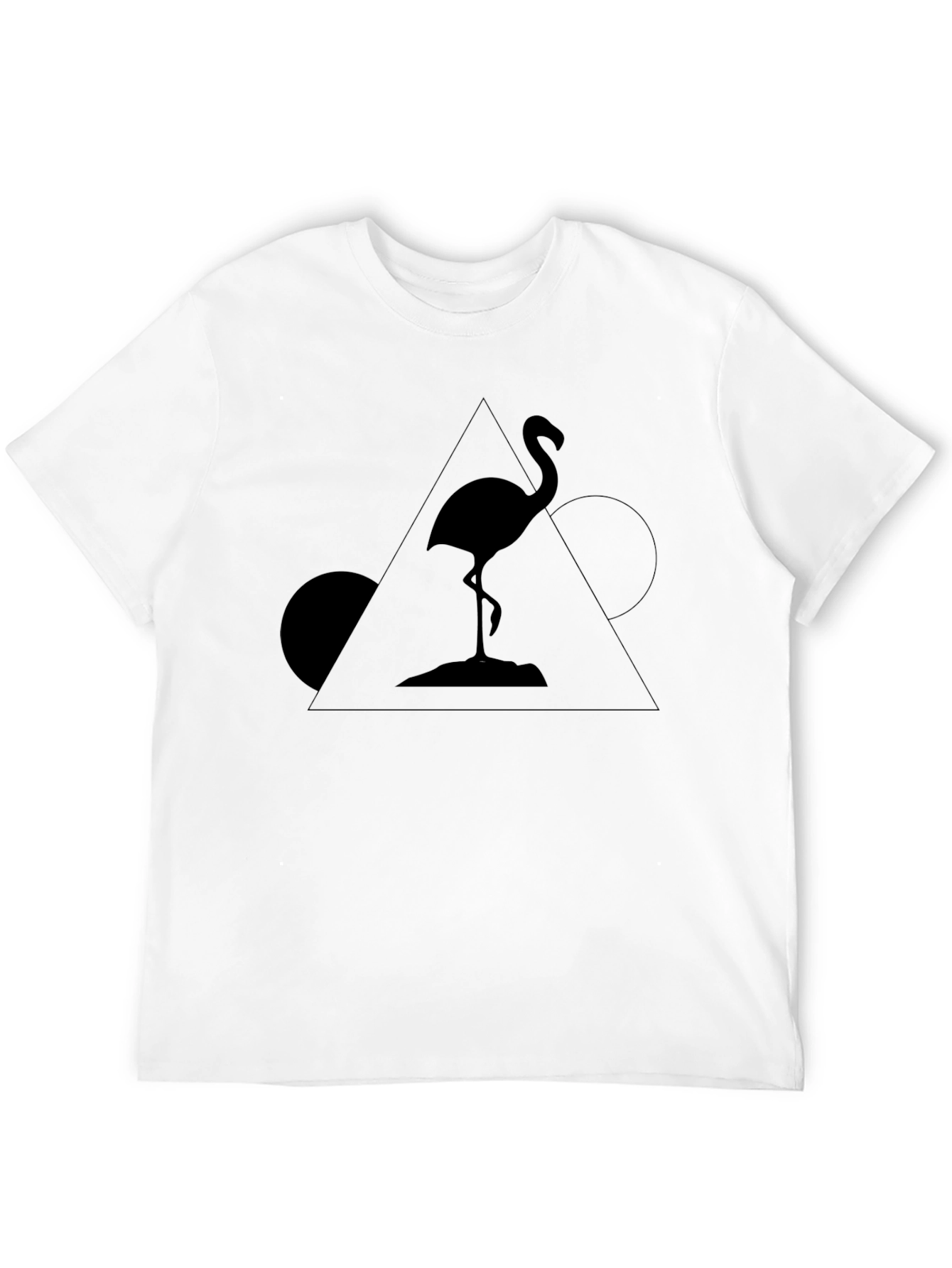 Camiseta Negra Diseño Flamenco Geométrico