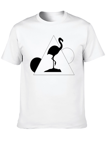 Camiseta Negra Diseño Flamenco Geométrico