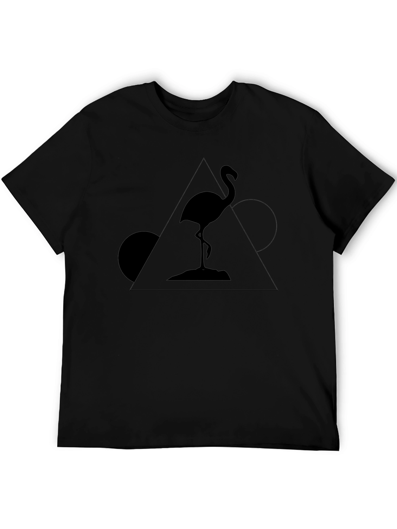 Camiseta Negra Diseño Flamenco Geométrico