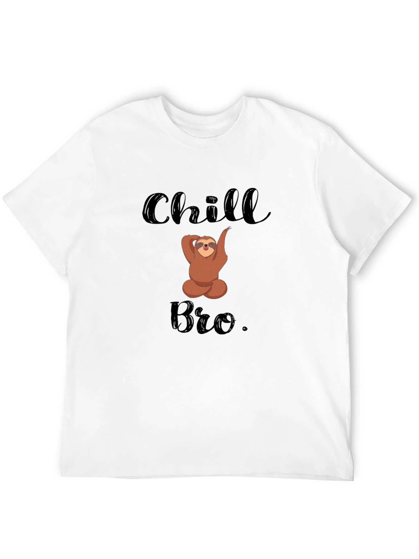 Camiseta Negra Chill Bro con Diseño de Oso Perezoso