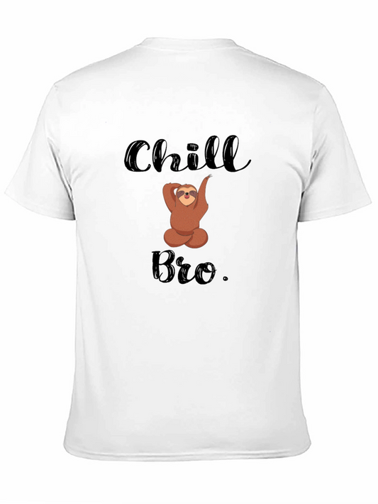 Camiseta Negra Chill Bro con Diseño de Oso Perezoso