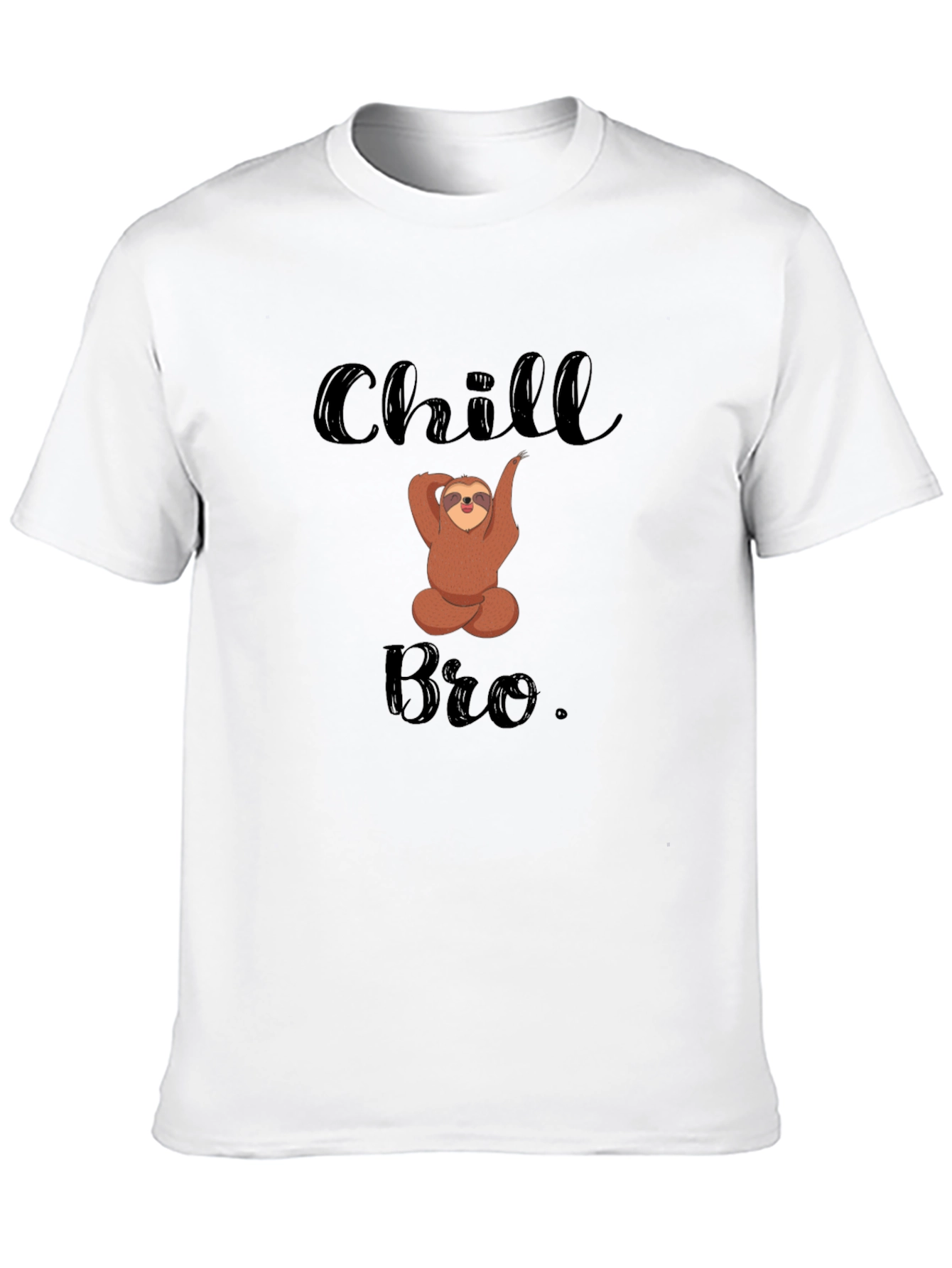 Camiseta Negra Chill Bro con Diseño de Oso Perezoso