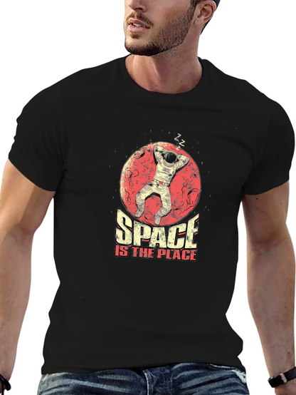 Camiseta Hombre Negra Space is the Place Astronauta