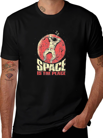 Camiseta Hombre Negra Space is the Place Astronauta