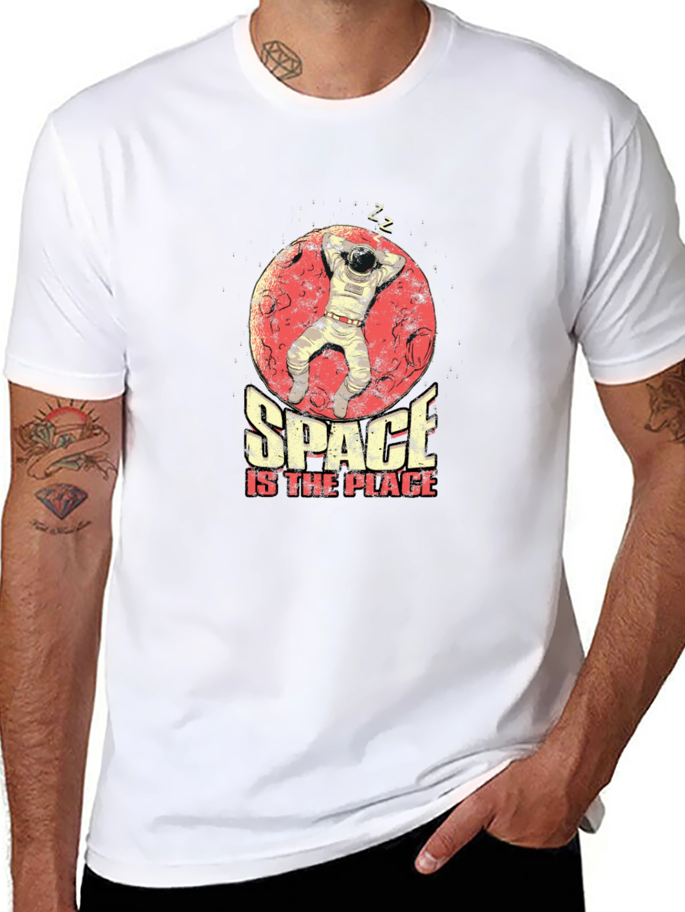 Camiseta Hombre Negra Space is the Place Astronauta