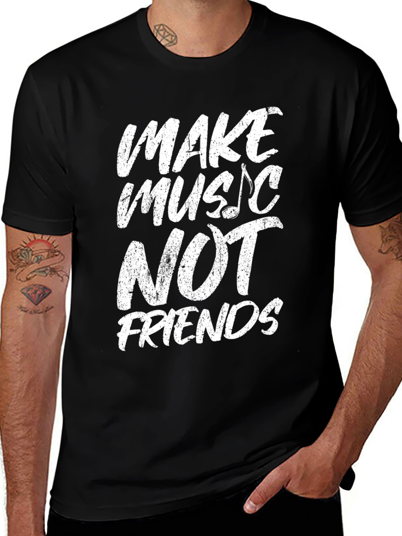 Camiseta Negra Make Music Not Friends