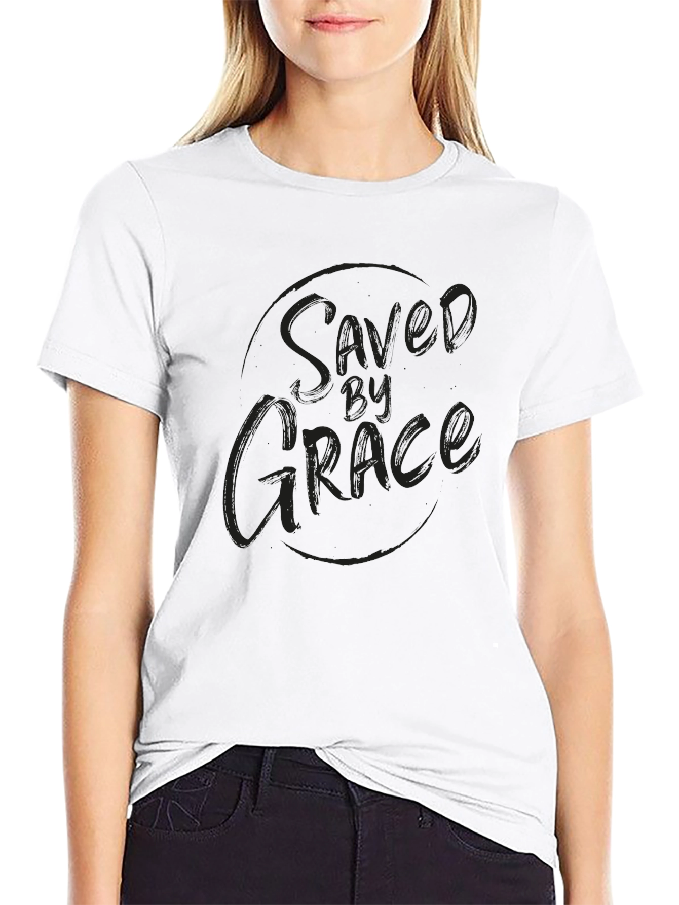 Camiseta Negra Saved by Grace para Hombre