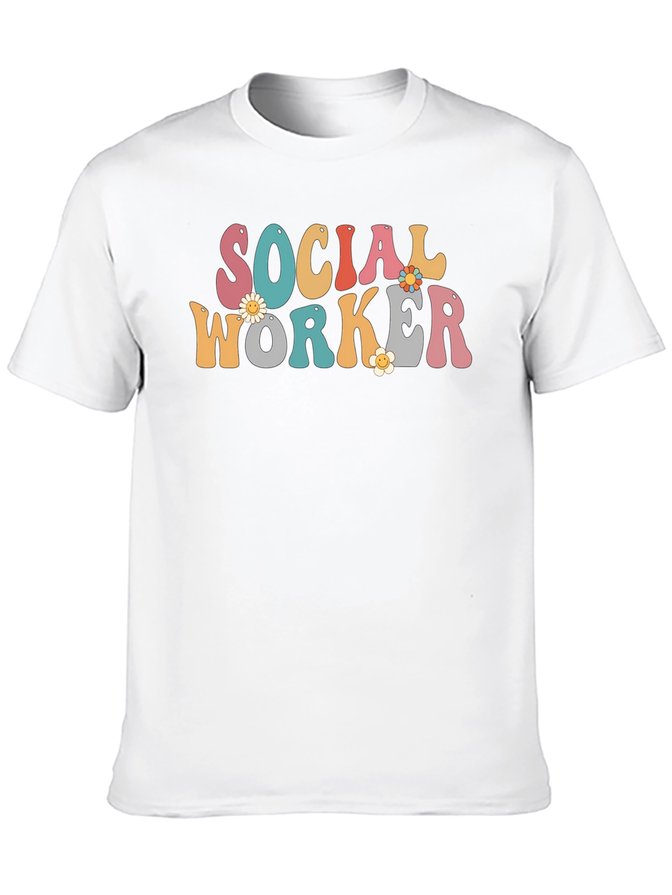 Camiseta Retro Trabajador Social con Flores