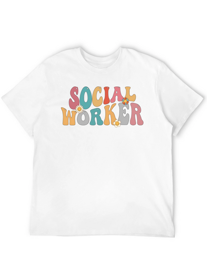 Camiseta Retro Trabajador Social con Flores