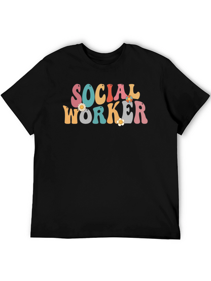 Camiseta Retro Trabajador Social con Flores