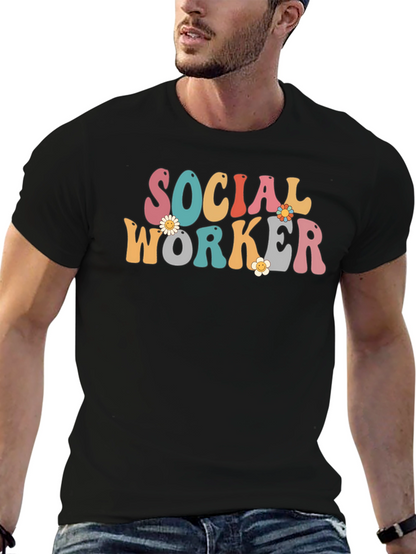 Camiseta Retro Trabajador Social con Flores