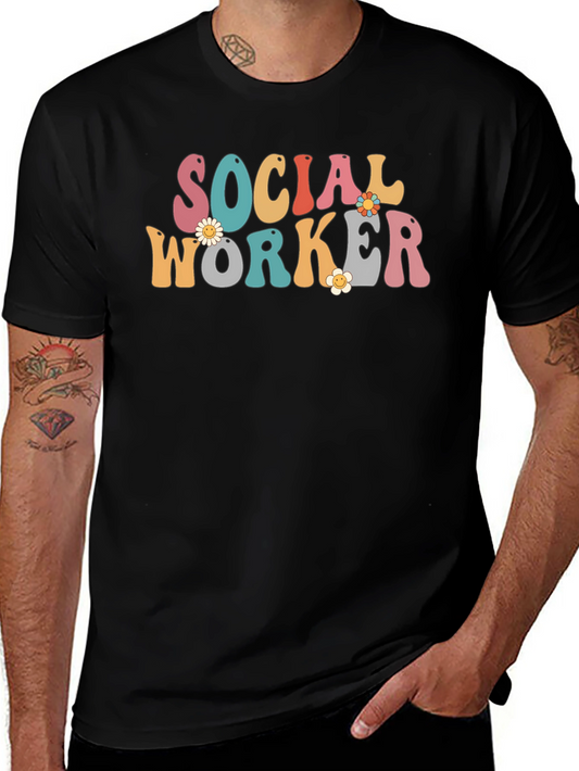 Camiseta Retro Trabajador Social con Flores