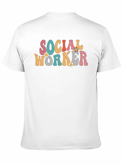 Camiseta Retro Trabajador Social con Flores
