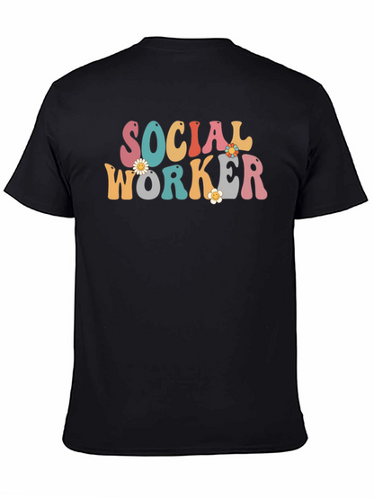 Camiseta Retro Trabajador Social con Flores